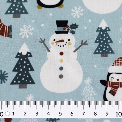 Baumwolle | BELLE Schneemann | Eisblau Bordeaux